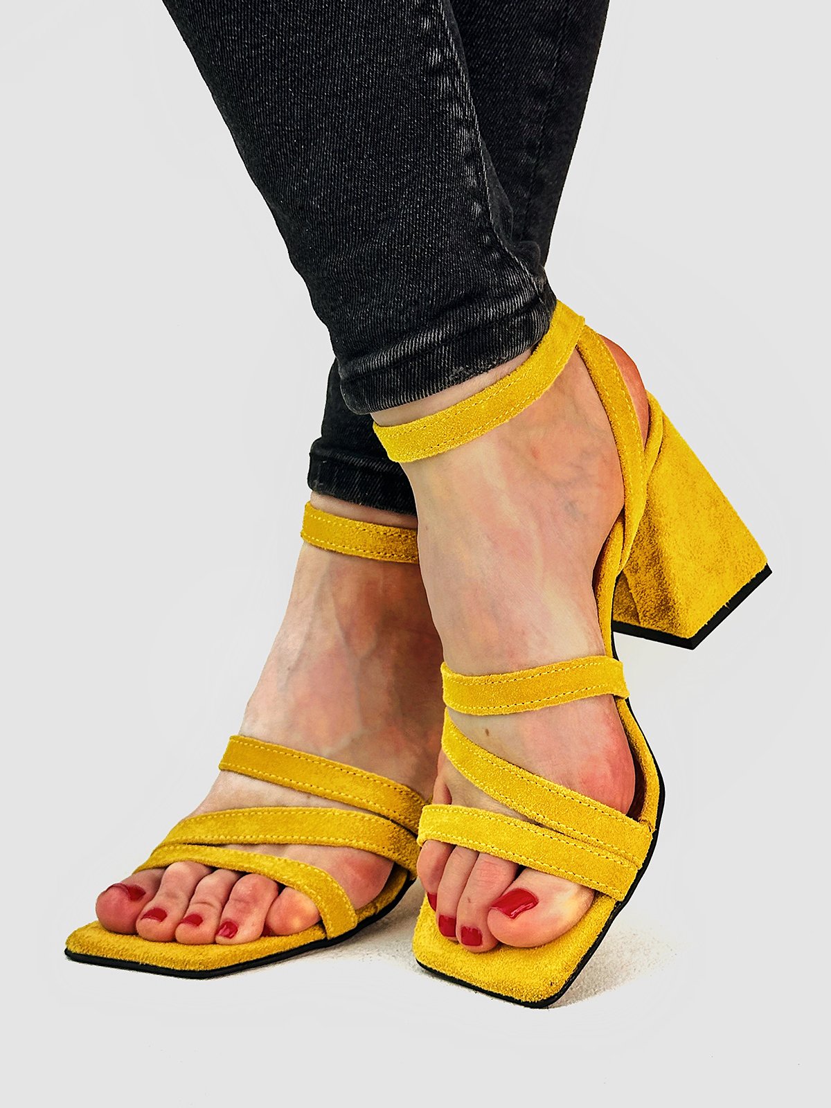 Літні страйп-босоніжки зі 100% замші