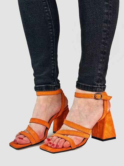 Літні страйп-босоніжки зі 100% замші