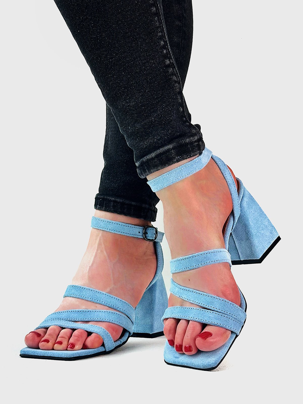 Літні страйп-босоніжки зі 100% замші