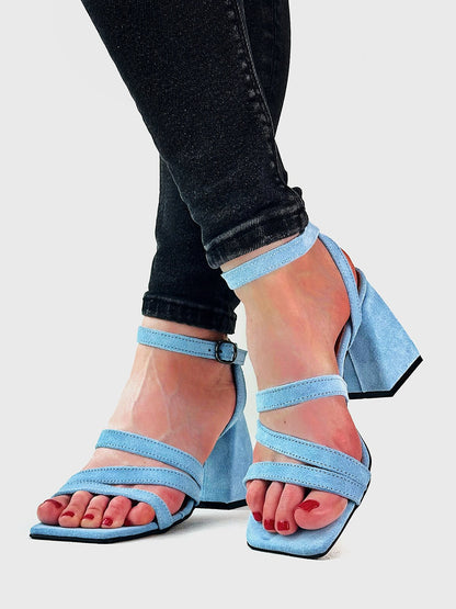 Літні страйп-босоніжки зі 100% замші