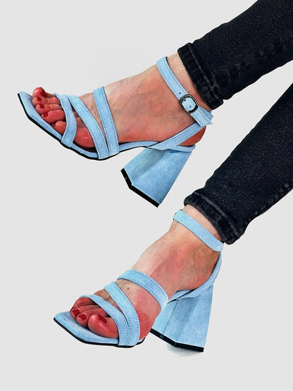 Літні страйп-босоніжки зі 100% замші