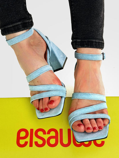 Літні страйп-босоніжки зі 100% замші