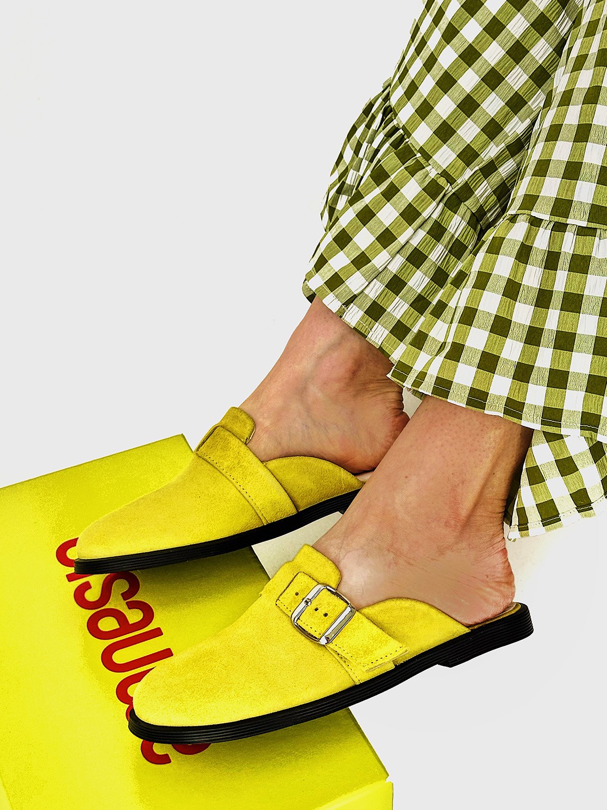 Анатомічні цукеркові мюлі зі 100% замші