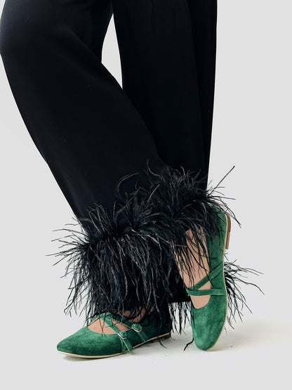 Елегантні балетки-пуанти зі 100% замші