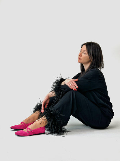 Елегантні балетки-пуанти зі 100% замші