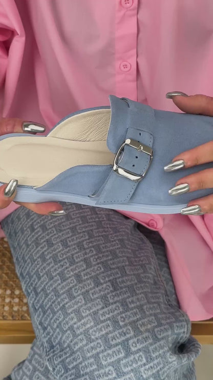 Анатомічні цукеркові мюлі зі 100% замші