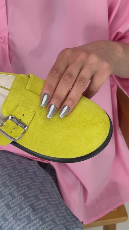 Анатомічні цукеркові мюлі зі 100% замші