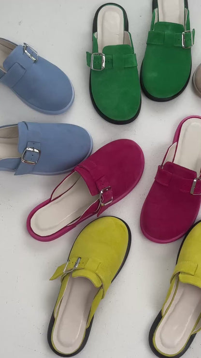 Анатомічні цукеркові мюлі зі 100% замші